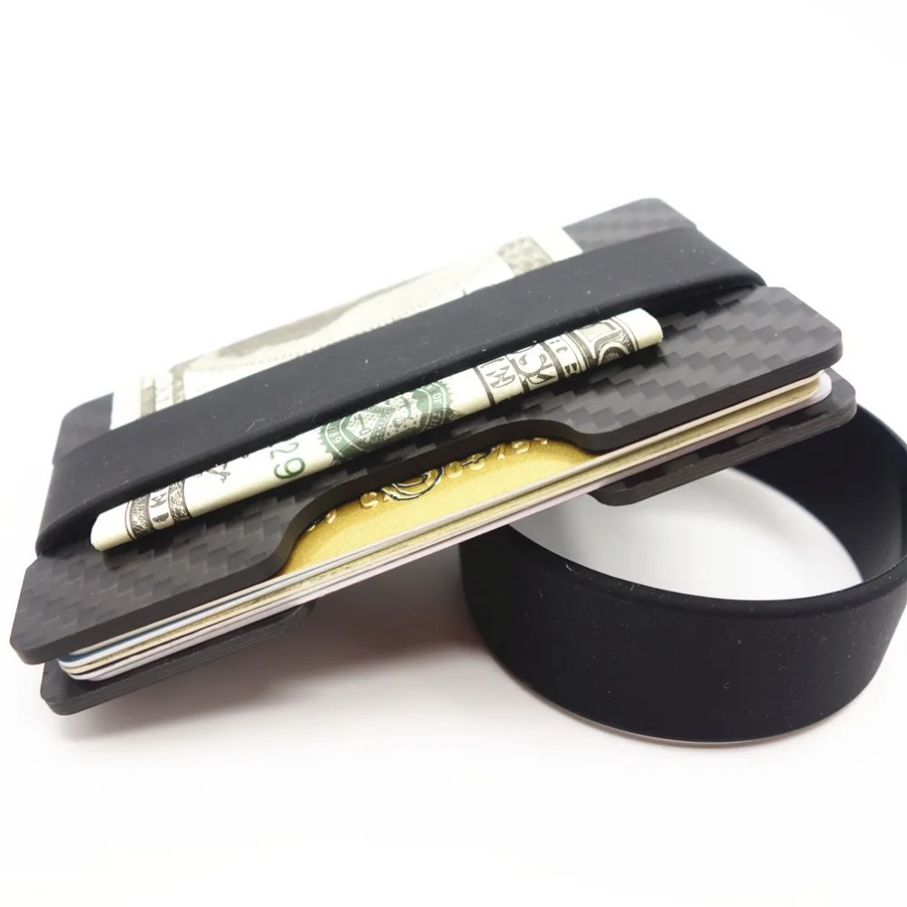 Карбоновый держатель для кредитных карт RFID блокирующий тонкий дорожный кошелек