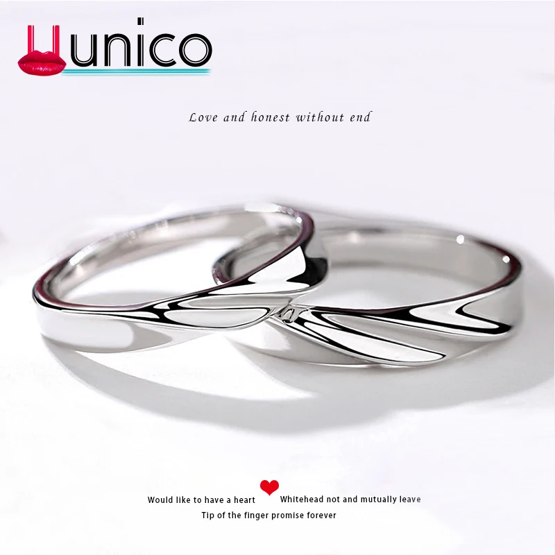 

UUNICO S925 sterling silver couple handmade ring men and women open the ring's jewelry original design live mouth jewelry gift.