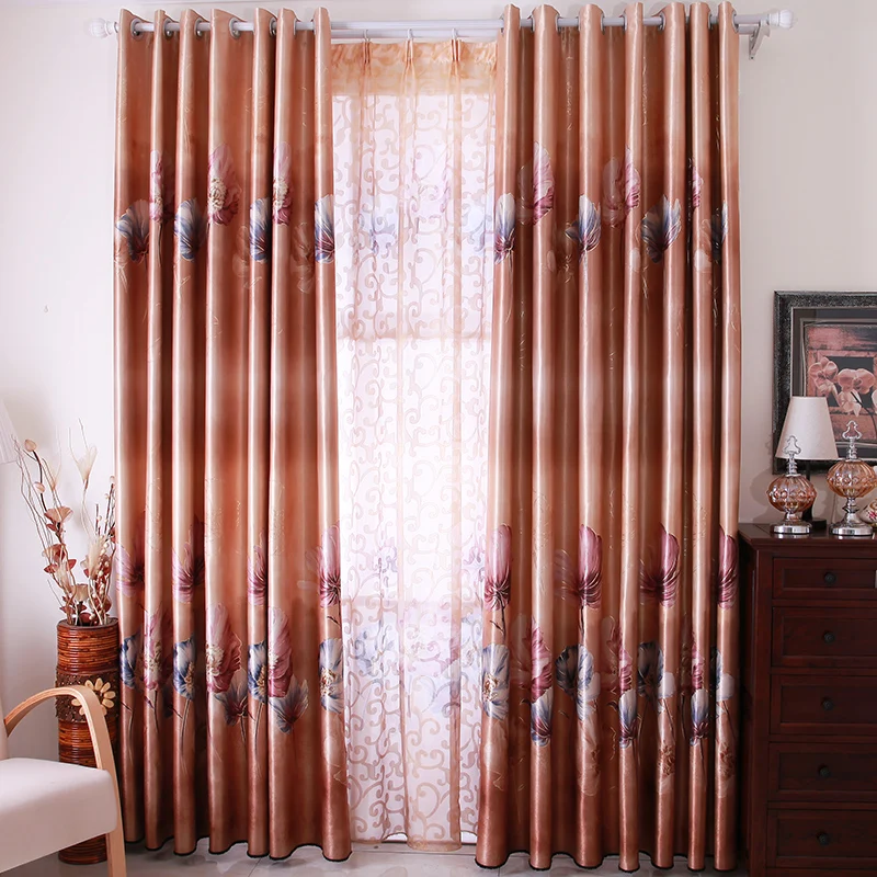 

Free Shipping!Upscale atmosphere coffee color duplex printing Curtain.
