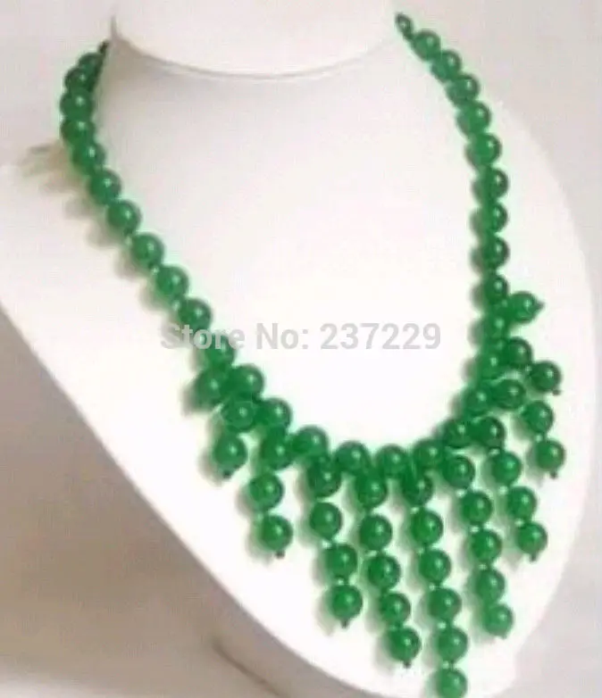 

Wholesale XSZ2018 HH##8MM Ravishing Asian Green jade Beads Delicate necklace