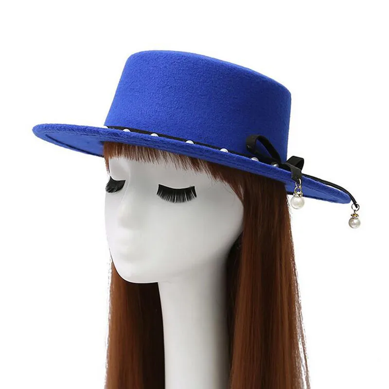 Новинка 2017 осенние и зимние версия тенденции вдоль плоским Top Hat г жа Перл