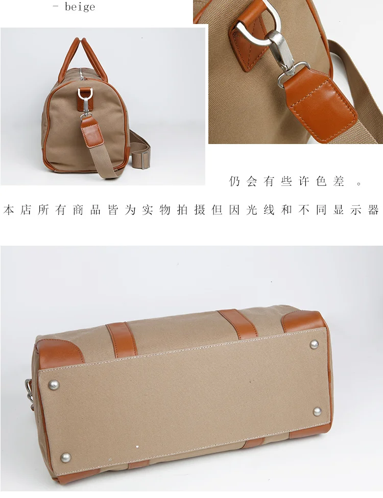 LANSPACE Мужская Холщовая Сумка кожаная модная дорожная сумка брендовый багаж