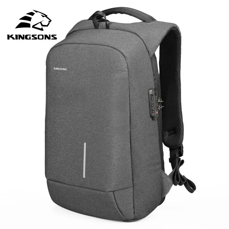 

Kingsons Men's Multi-Function Casual Laptop Backpack School USB Charging Customs Security Lock Backpack Men's Backpack Ms.