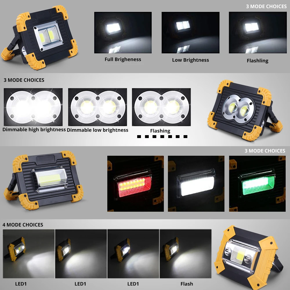 Recarregável para o para o Curso de Acampamento Acampamento ao ar Luz de Trabalho Led por 18650 100 w Levou Holofotes Portáteis 30000lm Super Brilhante Levou Lampe Curso de Livre Lanterna 4 acampamento ao ar livre lampe led lanterna por 18650