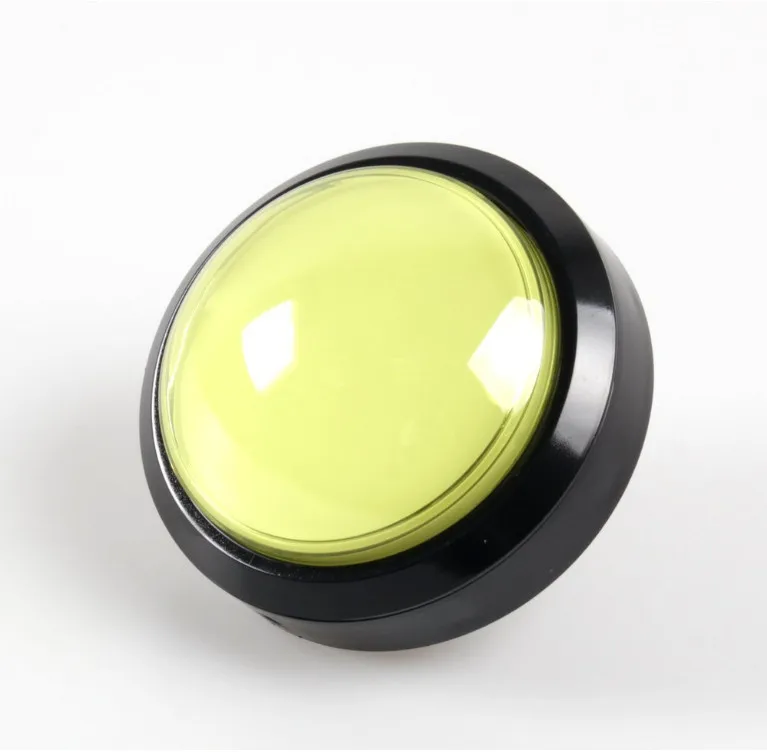 Yellow Jumbo Illuminated Push Button 100mm Dome For Arcade Games 