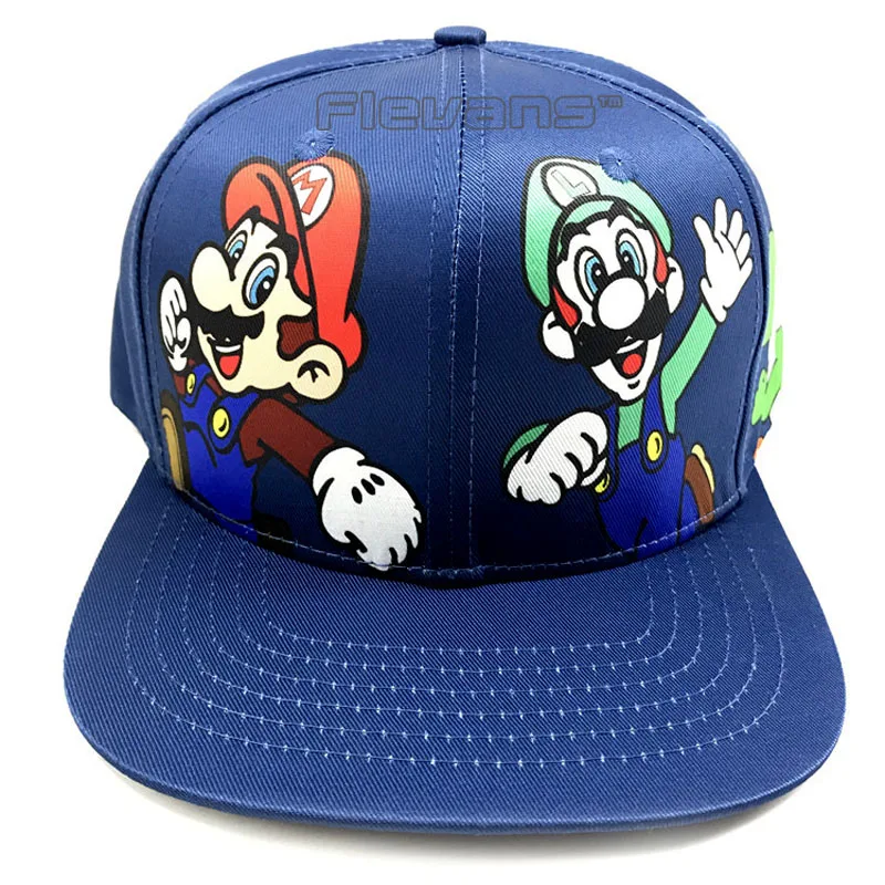 Super Mario Bros Mario Luigi Yoshi, бейсболки, шапки, плоские бейсболки хип-хоп для мужчин и женщин, унисекс