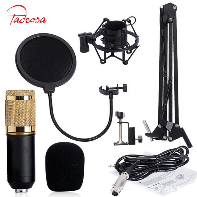 

Hot BM 800 Professional 3.5mm Wired Sound Recording Condenser Microphone bm-800 NB-35 Microphone Stand For Computer Studios