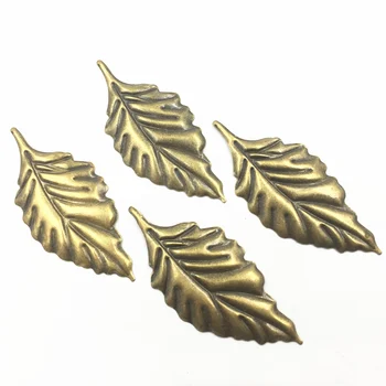 

10Pcs Antique Bronze Tone Leaf Leaves Stamping Cameos Embellishments Metal Connectors Decoration Scrapbook Making Findings 54mm