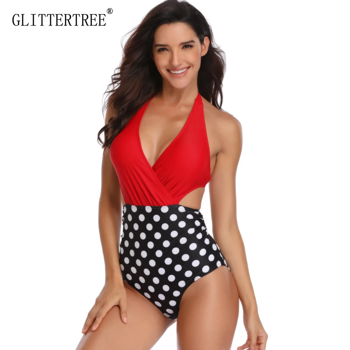 

2019 Sexy New One Piece Swimsuit Plus Size Swimwear Women High Waisted Bathing Suits Beachwear Backless Swim Wear S~3XL