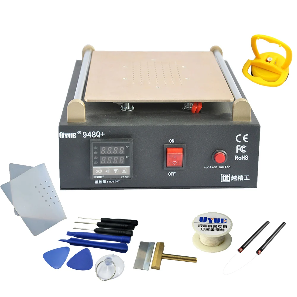 Beste UYUE 948Q + Max 11 inch Ingebouwde Vacuümpomp Mobiele telefoon Lcd scherm Separator Machine Glas Touch Screen Gerenoveerd Reparatie