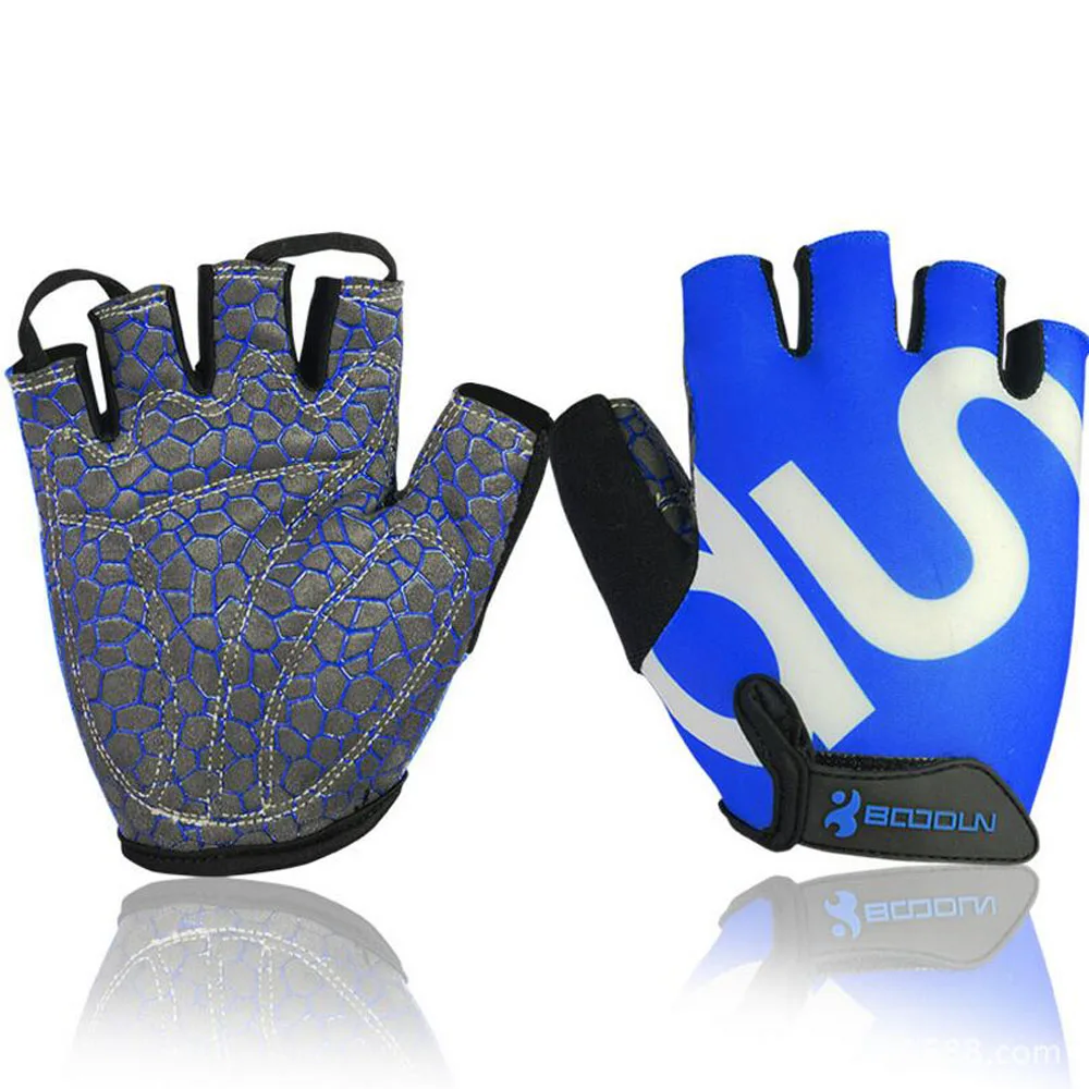 Queshark Men Women Gym Gloves Body Building Half Finger Workout Fitness Gloves Anti-slip Sports Weight Lifting Crossfit Gloves
