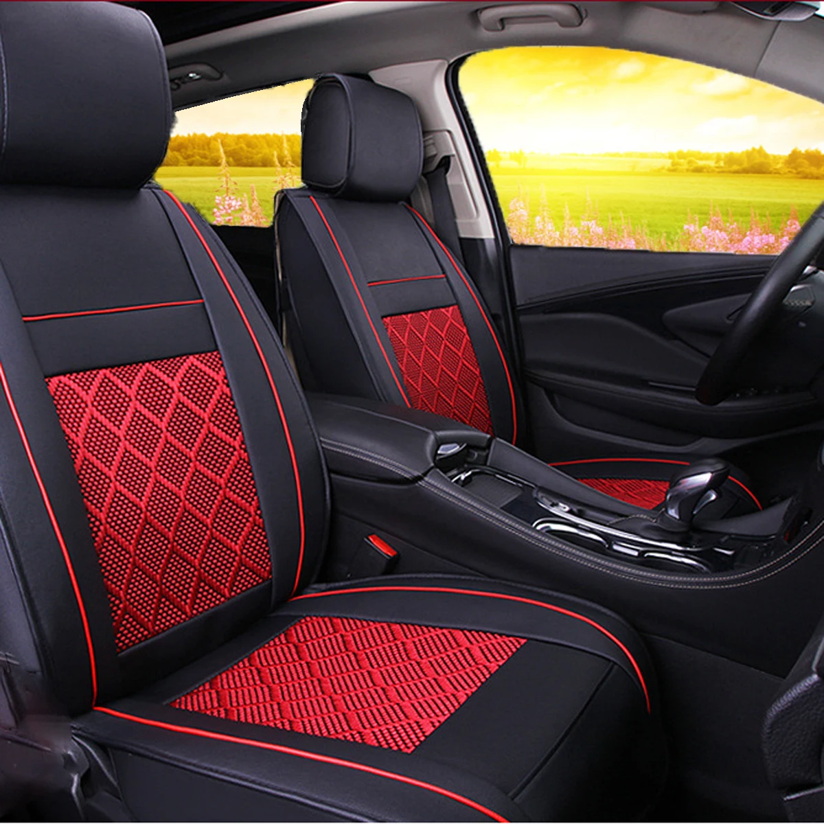 

Universal Size Car Ice Silk Cushion Car Seat Waterproof Protection Auto Seat Cover Breathable Leather Seat Cover For Four Season
