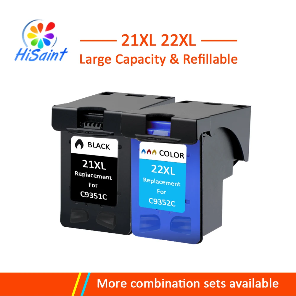 Сменный чернильный картридж HISAINT 21XL 22XL для hp 21 22 XL Deskjet D1311 D1320|Чернильные
