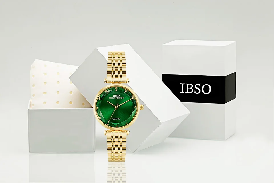 IBSO часы из нержавеющей стали, женские брендовые роскошные часы с золотым браслетом, Reloj Mujer, женские наручные часы, Montre Femme#8288