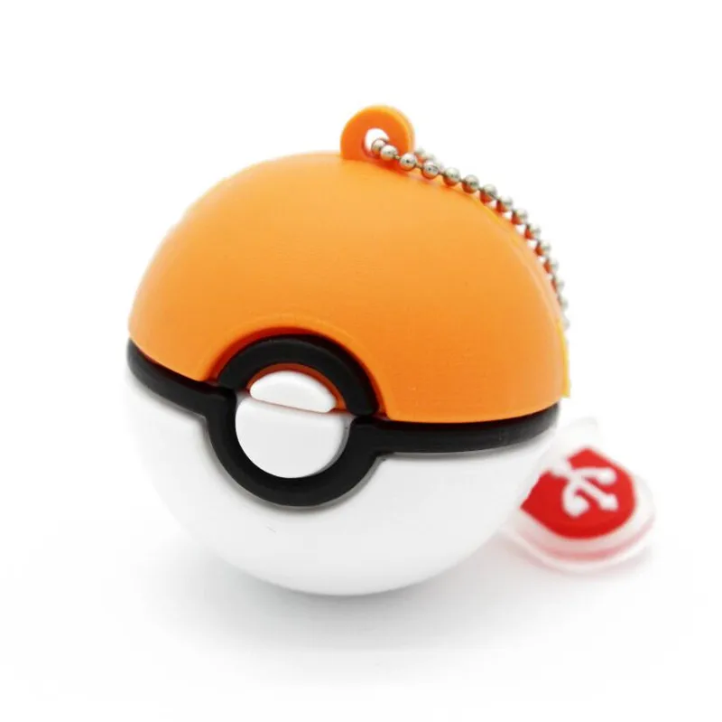 JASTER Pokemon usb флэш-накопитель Карманный Монстр покебол Пикачу Флешка 4 ГБ 8 ГБ 16 ГБ 32 ГБ 64 ГБ u диск карта памяти модный подарок - Цвет: Orange