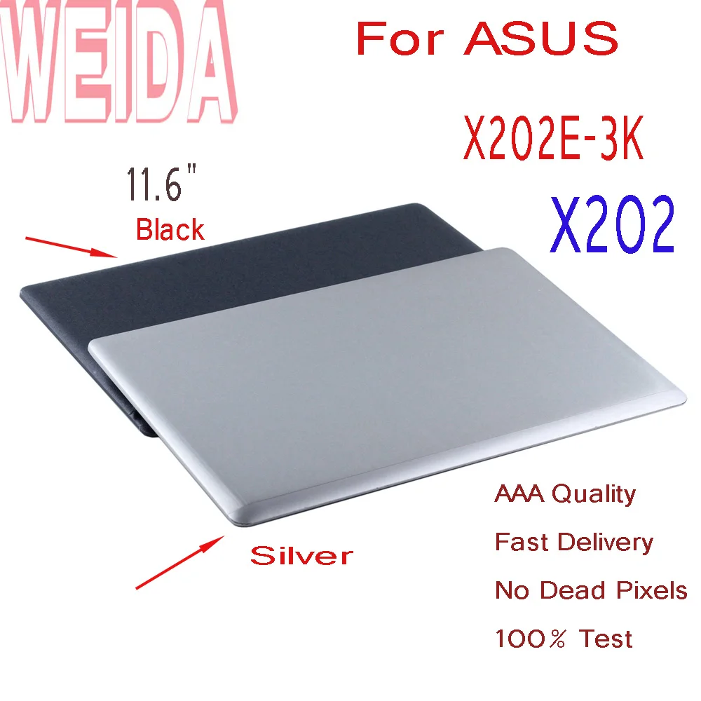 Вайда ЖК-дисплей Replacment для 11,6 "ASUS X202E X202 ЖК-дисплей Дисплей Сенсорный экран сборки кадр B покрыть половину часть полный Repl