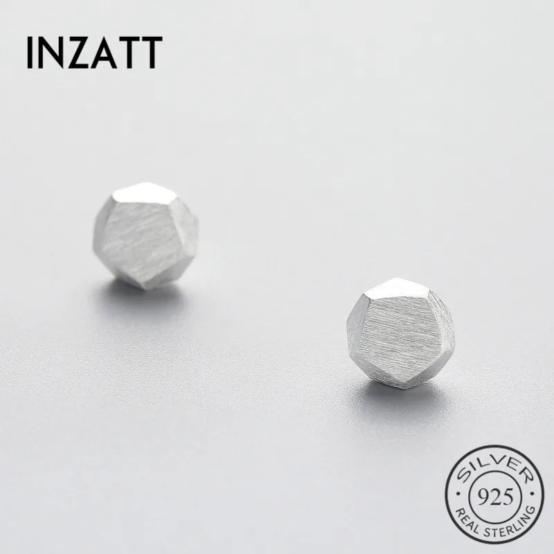 INZATT Sporty 100% 925 Sterling Silver Hammer Shape Stud Earrings For Young Women Casual Geometric Jewelry Accessories Gifts | Украшения и