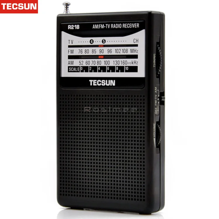Новое поступление лучший TECSUN R-218 мини 2 диапазона вещания приемник телевидение звуковой указатель 76-108 МГц Y4155 FM/AM радио