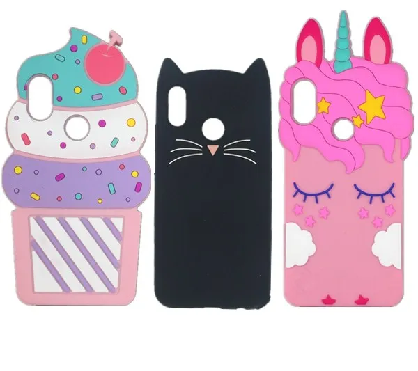 

For Xiaomi 6X Mi 6x A2 Cute 3D Cartoon Silicone ice cream unicorn Soft Phone Case Cover For Redmi Note 5 Pro Redmi S2