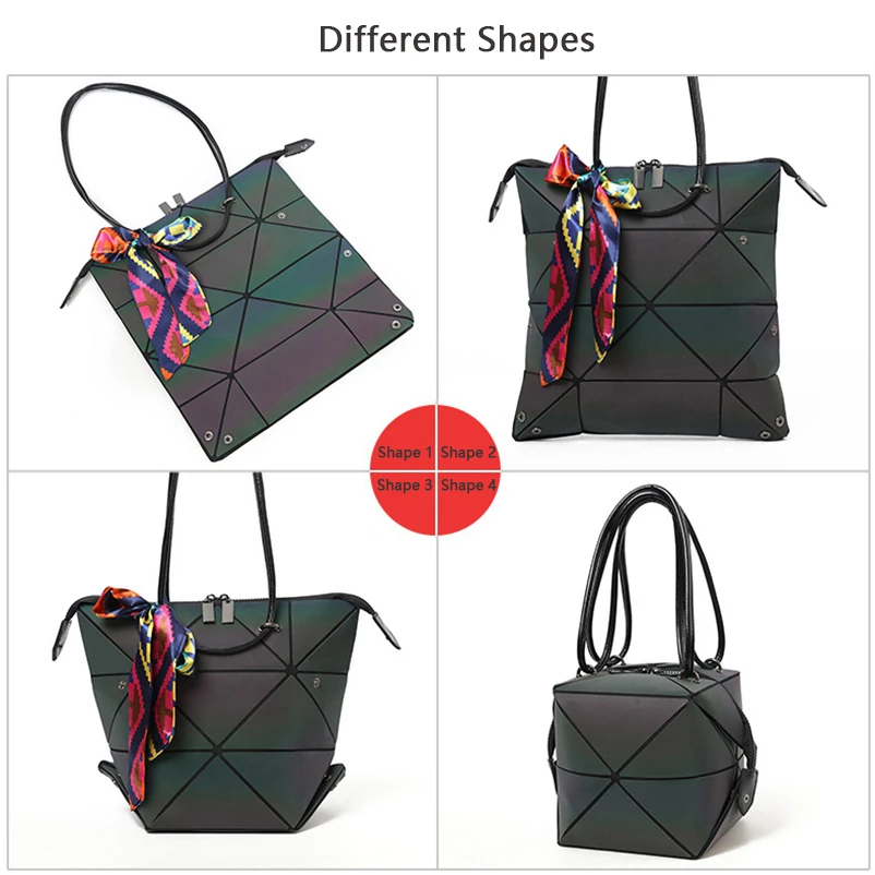 Nevenka Women Luminous Handbag Leather Shoulder Bag Women Geometric Handbags 2018 Large Tote Bag for Women Leather Crossbody Bag03