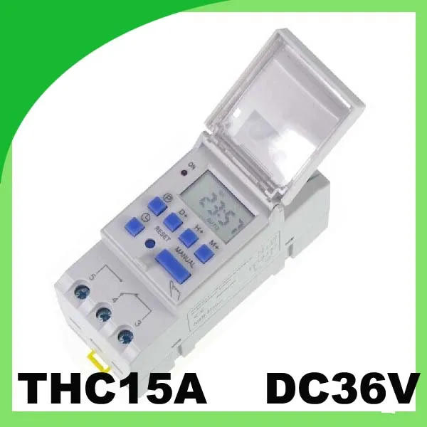 

THC15A timer relay 36VDC 16A LCD Din rail Programmable digital timer switch