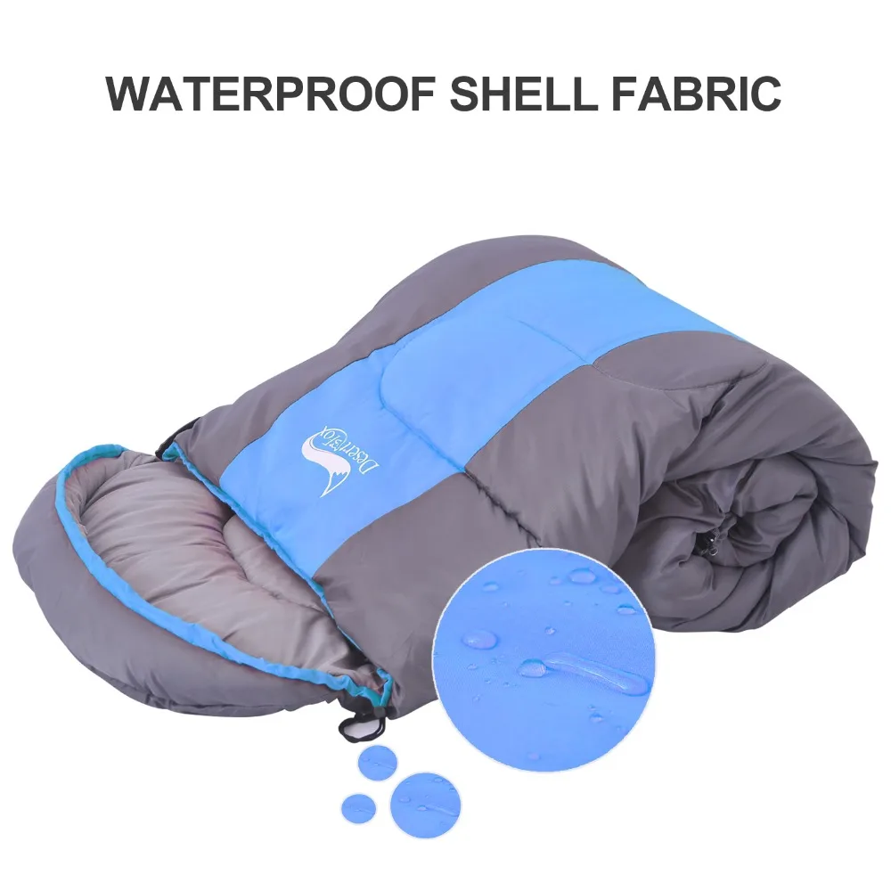 Desert&Fox Camping Sleeping Bag, 220x85cm Envelope Waterproof Shell  Lightweight Sleeping Bag,Compression Sack for Hiking Travel