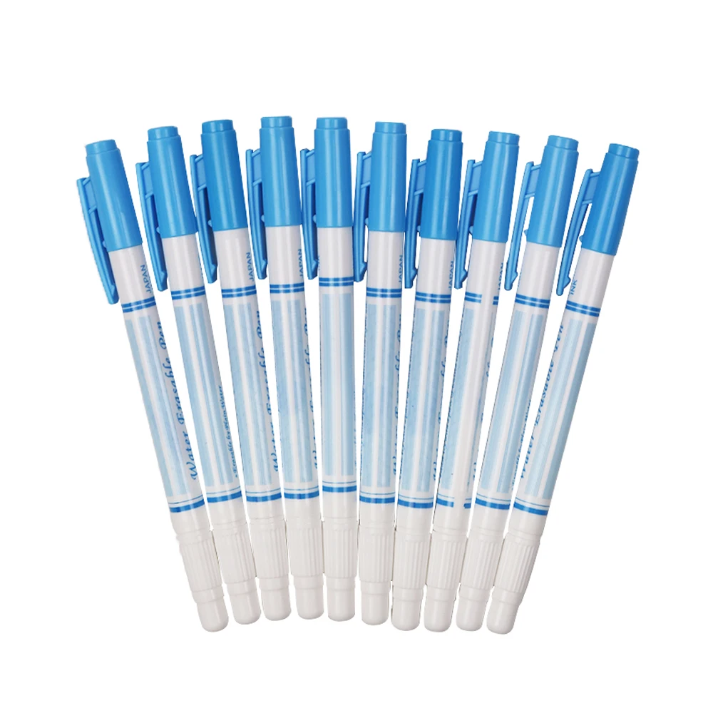 

10pcs/Pack Double Head Blue Water Erasable Pen Fabric Marker Water Soluble Automatically Disappear Pen Sewing Accessories