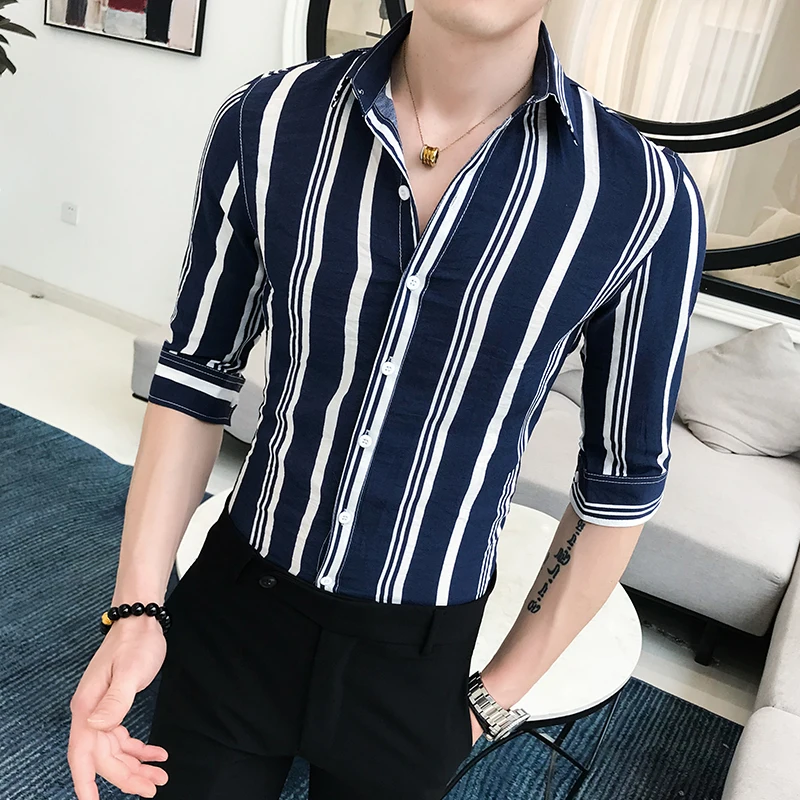 Turn Down Collar Slim Fit Casual Shirts 