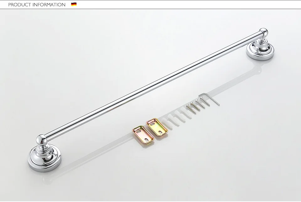 LEDEME Полотенца Бар настенное крепление цинка хромированные один Полотенца бары 645 мм Аксессуары для ванной комнаты держатель полированная оборудование для ванной L1401