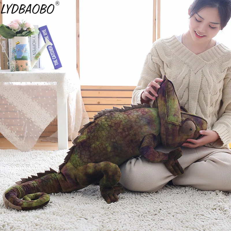 Buy 1pc 70/100cm Giant Simulation reptiles Lizard chameleon Plush Toy