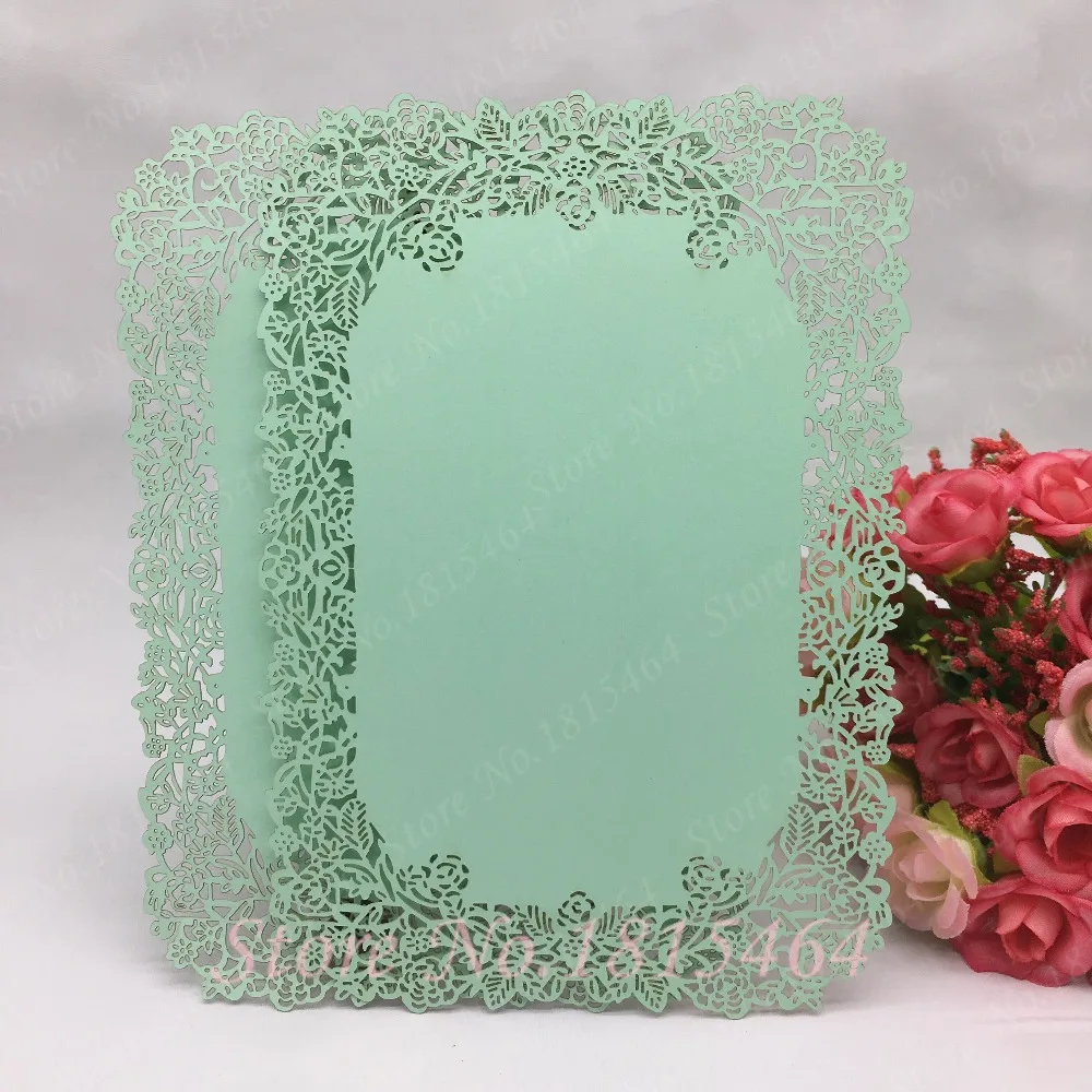 

20pcs Laser Cut Rose Table Menu Place Card Wedding Handmade 17x12cm Banquet Menu Card Invitation Card Party Table Decoration
