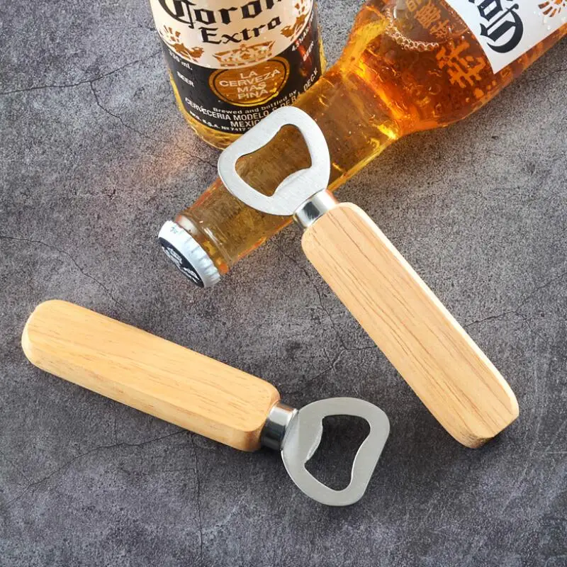 

Kitchen Tools Wooden Handle Beer Openers Bar Tools Soda Beer Bottle Cap Opener Wine Opener LX7355