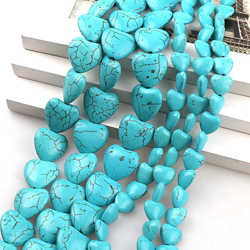 Искусственный камень небесно голубой бирюз Howlite любящее сердце свободные