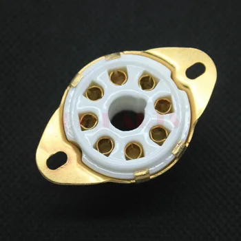 

Generic 10pcs Gold Plated Chassis Mount 8pin K8A Octal Ceramictube socket for KT88 KT66 EL34 5AR4 6L6 6CA7 6SL7 6SN7etc