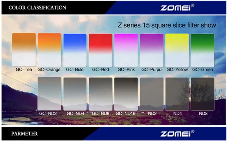 Zomei площадь фильтр 100 мм x 150 мм Окончил нейтральной плотности Серый GND248 ND16 100 мм* 150 мм 100x150 мм для Cokin Z-PRO серии фильтр