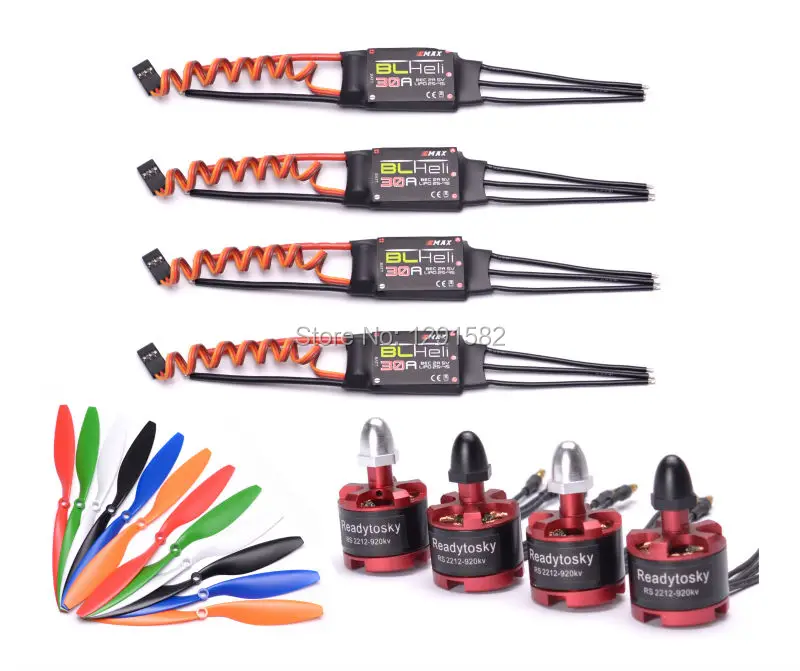 

4pcs 2212 920KV Brushless Motor 4pcs 30A SimonK / BLHeli Brushless ESC + 1045 Propeller for F330 F450 F550 X525 Quadcopter