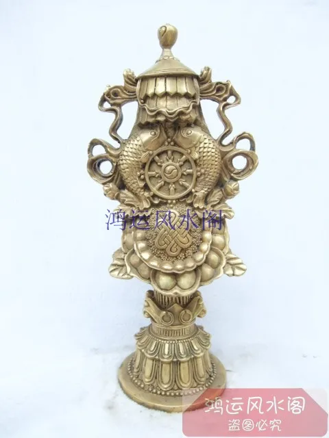 

FF66#44 Bronze statue copper eight treasures fish decoration piscean