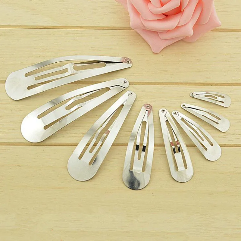 

(10 pieces/lot) Cute Drop Shape White Hairpin For Girls DIY Headwear Accessories Children's BB Clip Electroplate Metal Barrettes
