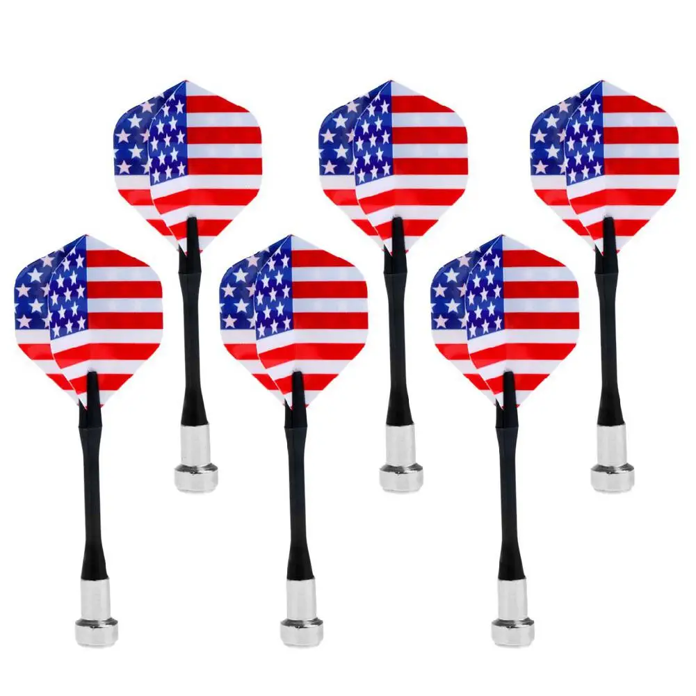 

HobbyLane Entertainment Accessories 6 Pcs 9.8cm Plastic Soft Tip Dart Nice Flight Set Tips Needle Replacement Electronic Dart