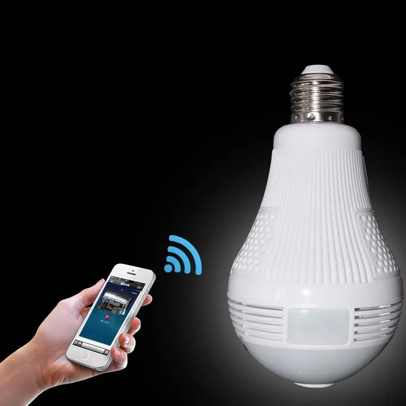 

360-degree light bulb panoramic Home wireless network HD surveillance Camera wifi remote surveillance camera