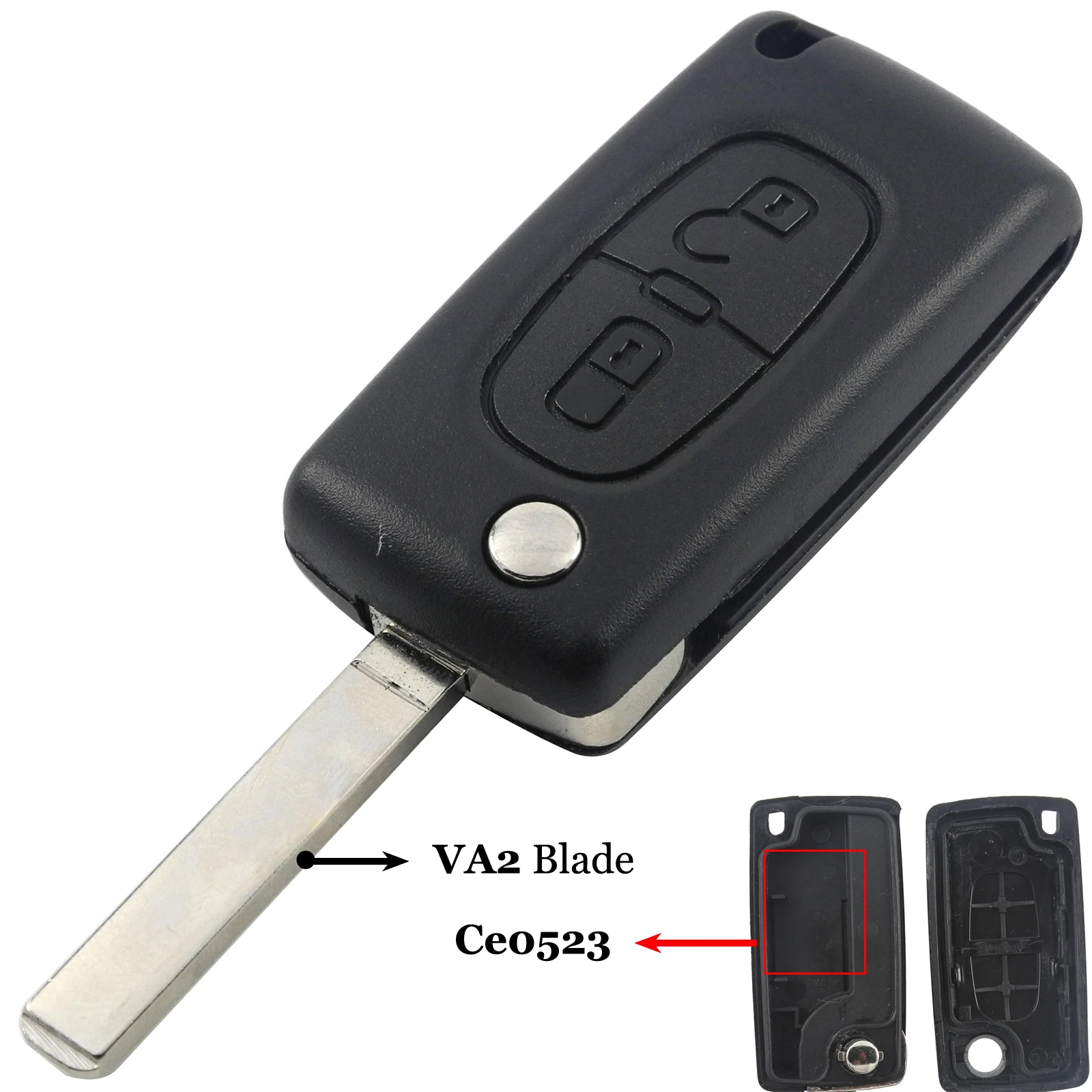 Jingyuqin 2-Button Flip Folding Key Case Blank Shell