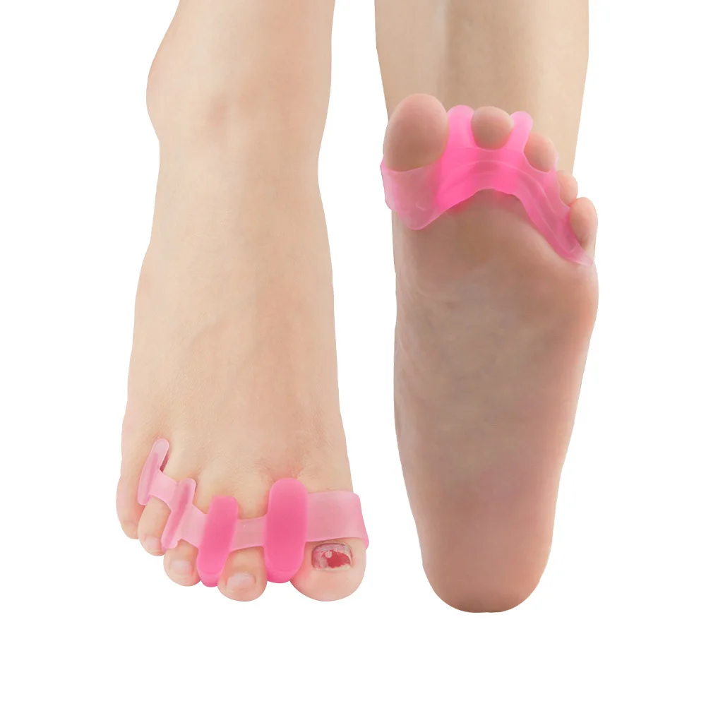 Y&W&F 2Pcs/Pair Pink Gel Bunion Toe Separator Hallux Valgus Corrector