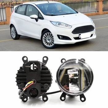 

3-IN-1 Functions LED DRL Daytime Running Light Car Projector Fog Lamp with yellow signal For Ford Fiesta 2009 - 2014 2015 2016