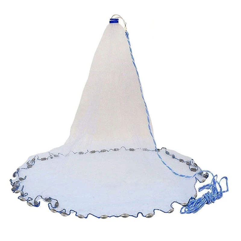 

Fishing Net Bait Easy Throw Hand Cast Strong Nylon Mesh Sinker