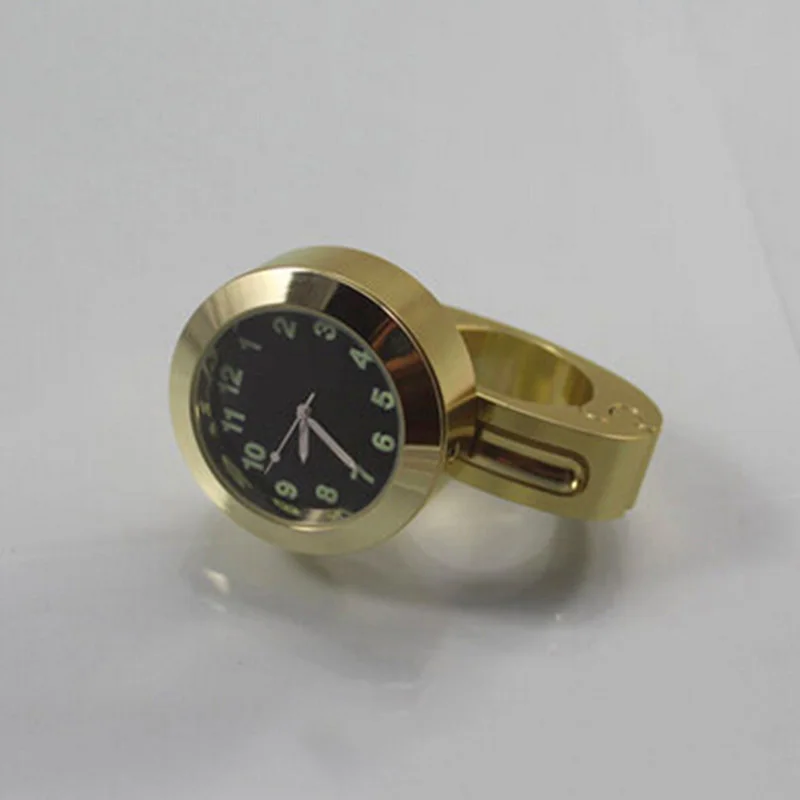 Премиум заготовка алюминиевые водонепроницаемые часы датчик времени цифровой циферблат Мотор велосипед руль бар часы Высокое качество Прочный - Цвет: Gold