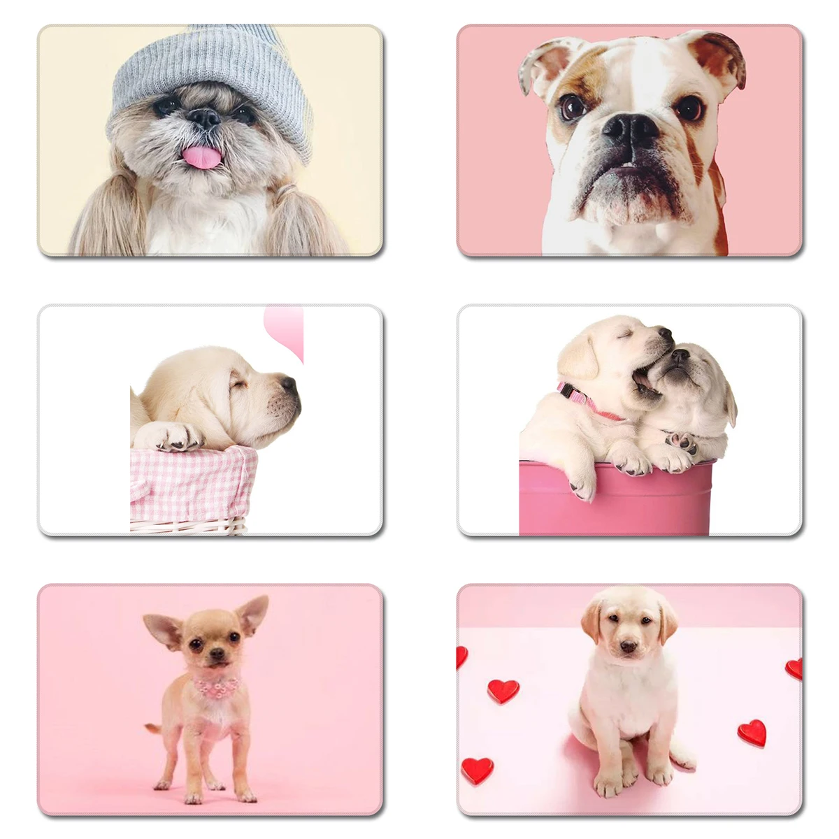 Pink Sweet Dog Puppy Pet Doggy Golden Hair Cool Designs Nature Rubber Table Mouse Pad Laptop Computer Enclosure Mousepad Mat | Компьютеры