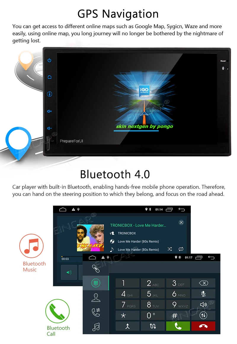 Sale Capacitive Touch Screen Android 8.1 car GPS radio GPS Navigation System Supports USB 4G Dongle Built-In RDS System Bluetooth 4.0 4