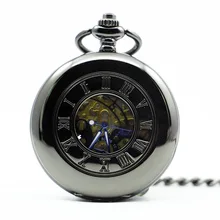 10 шт./модные красивые серебряные гладкие карманные часы механический ручной взвод часы с брелок цепи для мужчин женщин PJX1284