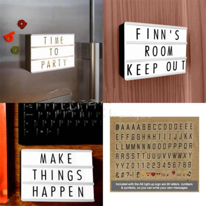 Novelty A6 Size DIY Light Box Expressions Letters 90 Cards Valentine's Day Wedding Party Decoration USB Rechargeable 16x11x5CM Novelty A6 Size DIY Light Box Expressions Letters 90 Cards Valentine's Day Wedding Party Decoration USB Rechargeable 16x11x5CM