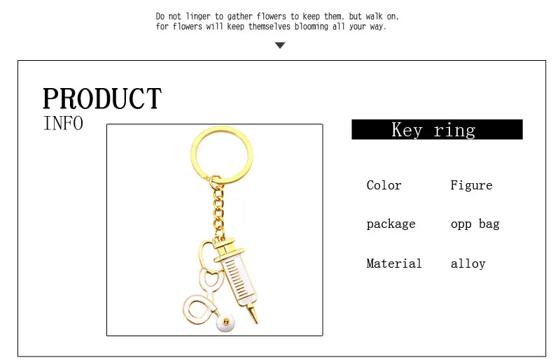 Мода Спецодежда медицинская шприц стетоскоп брелок Брелоки ювелирные брелок Золотой металлический брелок доктор медсестра подарок украшения для Для женщин Для мужчин